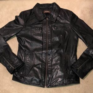 Danier black leather jacket